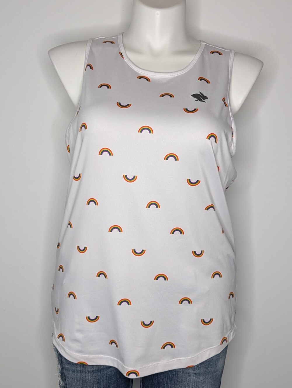 Rabbit Running White Rainbow Price Tank Top L